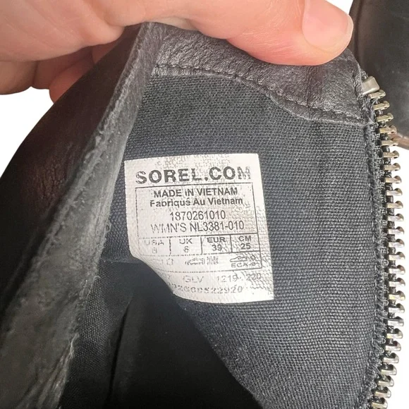 Sorel Cate Women’s black leather Waterproof winter ankle boots SZ 8 - Picture 6 of 6